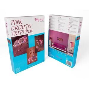 Bead Embroidery Kit Miniart Crafts 11006-3 Pink Orchids Triptych DIY Home Decor